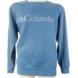 Columbia Men's Blue Logo Fleece Long Sleeve Crewneck Pullover Sweatshirt Size XL